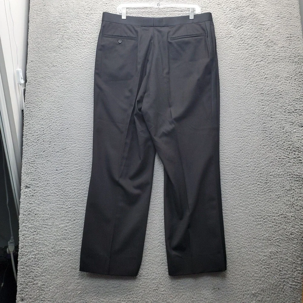 Franko Lanzetti Two Piece‎ Suit Mens 44 Black 100% Wool Tuxedo Single Breasted